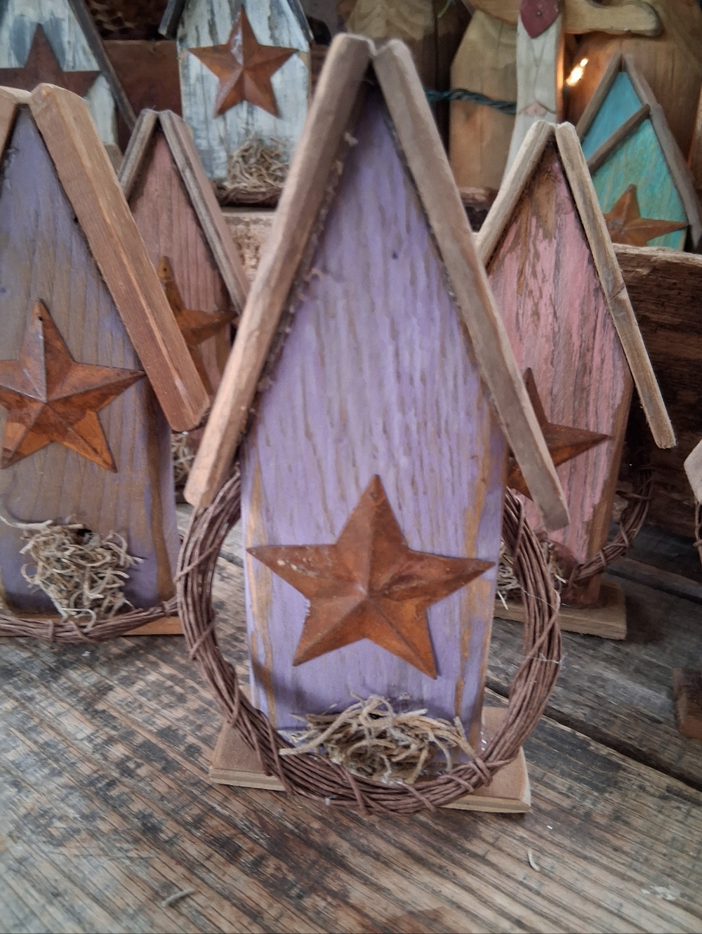 Primitive Birdhouse (Purple))